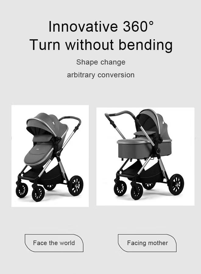 Kidilo 3-in-1 Convertible Baby Stroller with Bassinet Mode - Foldable Infant Stroller to Explore More as a Family - Toddler Stroller with Reversible Stroller Seat - Image 2